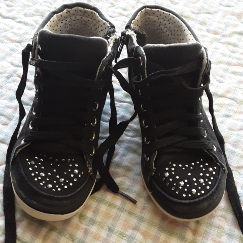 Justice high tops with rhinestones